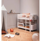 Milky white fully enclosed children's stacking bed