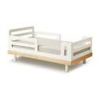 Solid Wood White Bed with Guardrails