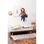 Solid Wood White Bed with Guardrails